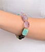 Barse Golden And Genuine Stone Sagebrush Stretch Bracelet - Image 3