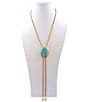 Barse Cowboy Cactus Genuine Turquoise Long Bolo Necklace - Image 1