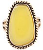 Barse Golden And Green Jade Willow Statement Ring - Image 2