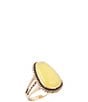 Barse Golden And Green Jade Willow Statement Ring - Image 1