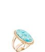 Barse Golden and Turquoise Horizon Statement Ring - Image 1