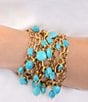 Barse Coastal Grove Golden And Turquoise Magnesite Line Bracelet - Image 1