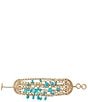 Barse Coastal Grove Golden And Turquoise Magnesite Line Bracelet - Image 2