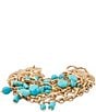 Barse Coastal Grove Golden And Turquoise Magnesite Line Bracelet - Image 3
