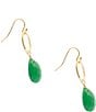 Barse Green Onyx Verdant Glow Linear Earrings, Color:Gold/Green - Image 1