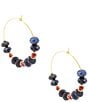 Barse Jubilee Genuine Stone Beaded Hoop Earrings - Image 1
