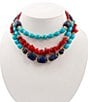 Barse Jubilee Genuine Stone Beaded Statement Short Multi-Strand Necklace - Image 1