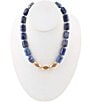 Color:Agate/Gold - Image 1 - Lapis Nugget Genuine Stone Collar Necklace