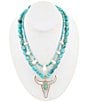 Barse Longhorn Turquoise Beaded Statement Short Multi Strand Pendant Necklace - Image 1