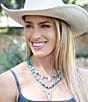 Barse Longhorn Turquoise Beaded Statement Short Multi Strand Pendant Necklace - Image 4