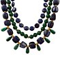 Barse Midnight Garden Golden, Lapis and Green Onyx Long Multi-Strand Necklace - Image 2