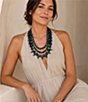 Barse Midnight Garden Golden, Lapis and Green Onyx Long Multi-Strand Necklace - Image 3