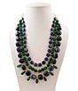 Barse Midnight Garden Golden, Lapis and Green Onyx Long Multi-Strand Necklace - Image 1