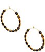 Barse Midnight Luxe Golden and Onyx Beaded Hoop Earrings - Image 1