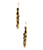 Barse Midnight Luxe Golden and Onyx Beaded Hoop Earrings - Image 2