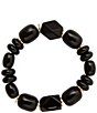 Barse Midnight Luxe Golden and Onyx Beaded Stretch Bracelet - Image 1