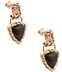 Barse Midnight Luxe Golden and Onyx Drop Earrings - Image 2