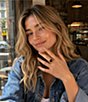Barse Midnight Luxe Golden and Onyx Three Piece Stacked Statement Ring - Image 3