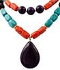 Barse Moroccan Spice Genuine Stone Beaded Stretch Statement Pendant Necklace - Image 1