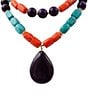 Barse Moroccan Spice Genuine Stone Beaded Stretch Statement Pendant Necklace - Image 2