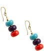 Barse Moroccan Spice Stretch Magnesite Beaded Linear Earrings - Image 2