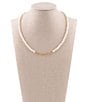 Barse Golden Bar Collar Necklace, Color:Pearl/Gold - Image 1