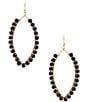 Barse Tear Drop Golden Loop Earrings, Color:Onyx - Image 1