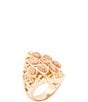 Barse Orange Sponge Coral San Marcos Golden Statement Ring - Image 1
