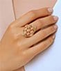 Barse Orange Sponge Coral San Marcos Golden Statement Ring - Image 3