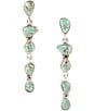 Barse Durango Blue Turquoise and Sterling Silver Linear Post Earrings, Color:Turquoise/Silver - Image 1