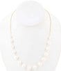 Barse Golden Chain and White Pearl Necklaces, Color:Gold - Image 1