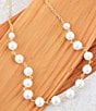 Barse Golden Chain and White Pearl Necklaces, Color:Gold - Image 4