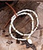 Barse White Mother of Pearl Stretch Golden Bracelet, Color:Gold - Image 3