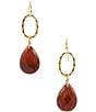 Barse Red Jasper Pretty Drop Earrings, Color:Gold/Red Jasper - Image 1
