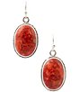 Barse Red Sponge Coral Red Mesa Drop Earrings Stones - Image 1