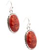Barse Red Sponge Coral Red Mesa Drop Earrings Stones - Image 2
