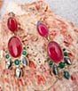 Barse Regalia Red Onyx Golden Post Drop Earrings, Color:Quartz Abalone/Gold - Image 4