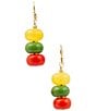 Barse Saffron Sunset Genuine Stone Beaded Linear Earrings - Image 1