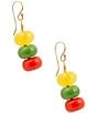 Barse Saffron Sunset Genuine Stone Beaded Linear Earrings - Image 2