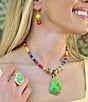 Barse Saffron Sunset Genuine Stone Beaded Linear Earrings - Image 4