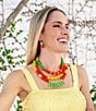 Barse Saffron Sunset Genuine Stone Beaded Linear Earrings - Image 5
