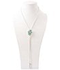 Barse Serpent Sky Silver And Genuine Turquoise Adjustable Bolo Y Necklace - Image 1