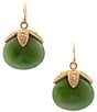 Barse Sierra Golden And Green Jade Drop Earrings - Image 1