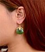 Barse Sierra Golden And Green Jade Drop Earrings - Image 3