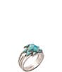 Barse Silver And Genuine Turquoise Austin Band Ring - Image 1