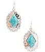 Barse Silver And Genuine Turquoise Bronco Drop Earrings - Image 1