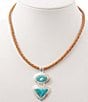 Barse Silver And Genuine Turquoise Bronco Short Pendant Necklace - Image 1