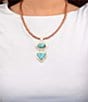 Barse Silver And Genuine Turquoise Bronco Short Pendant Necklace - Image 3
