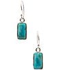 Barse Silver And Genuine Turquoise Dainty Drop Earrings - Image 1