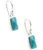 Barse Silver And Genuine Turquoise Dainty Drop Earrings - Image 2